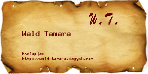 Wald Tamara névjegykártya